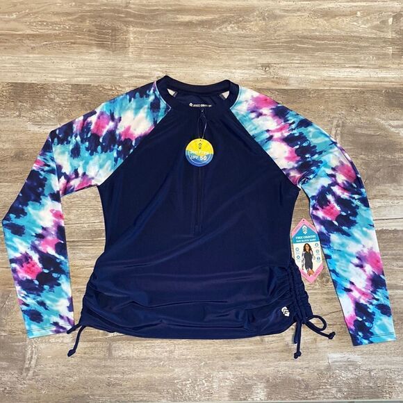 Free Country Tops - Free Country Sun Block Swim Shirt Women’s Size S UPF 50